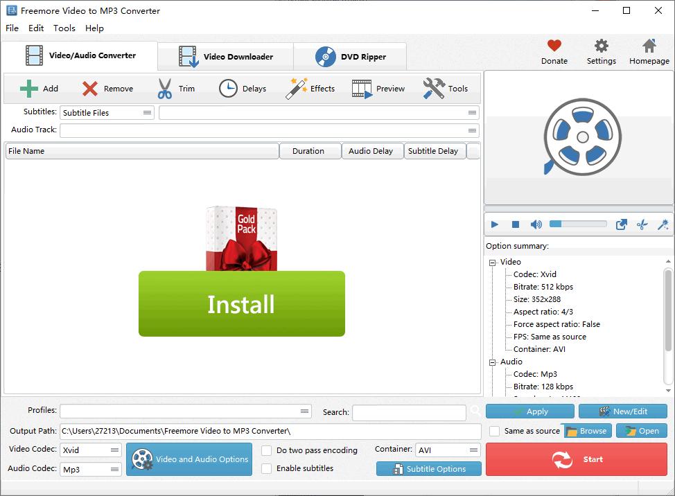 Freemore Video to MP3 Converter下载,视频转换,音频提取